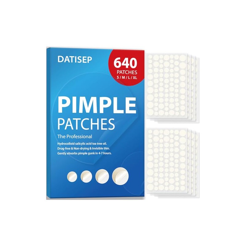 Hydrocolloid Acne Pimple Patches - 640 Count with Tea Tree