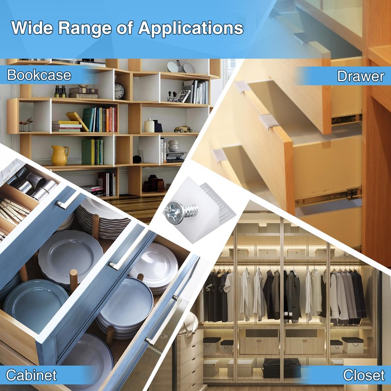 VFANDV Back Wall Connector, Cabinet Back Wall Mounting, Plastic Back