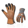 [Vgo...] Work Leather Gloves, Goat Skin, Touch Panel Compatible, Abrasion