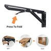 Folding Shelf Brackets with Screws,Heavy Duty Foldable wall Shelf Hinges