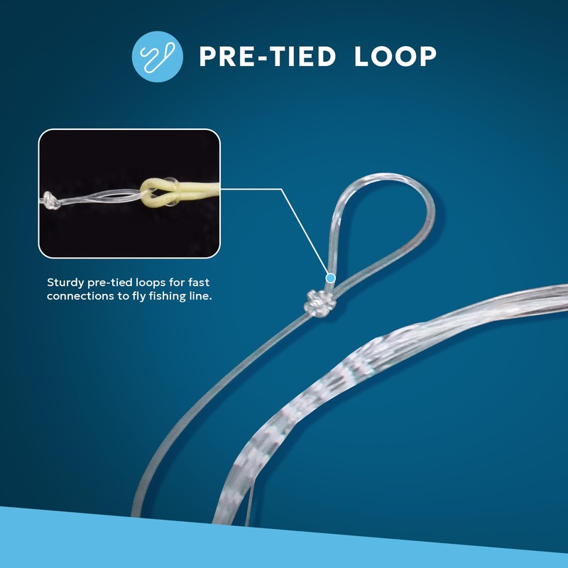 SF - Leader pre-legato con anello, conico, in nylon, per