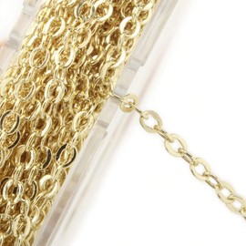 ALEXCRAFT 10 Metre Jewellery Making Chain Gold Plated Necklace Cable Chain Metal Chain with 50 Jump Rings and 20 Lobster Clasps for Jewellery Making
