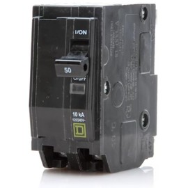 Square D QO250 50 Amp (50A) Genuine Double Pole (2 Pole) Circuit Breaker, 120/240V AC, 10kAIC, Plug-in Mount for QO Load Centers & Panels, Visi-Trip Indicator, New Replacement Breaker – Pack of 1
