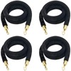 JAPCHET 4 Pack 6.5 Feet Velvet Rope, Black Velvet Stanchion