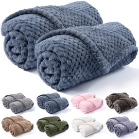 Warm Soft Fuzzy Dog or Cat Blanket, Plush Fleece Throws for Puppy, Kitten, Bed, Couch, Sofa, Travel (S/24" x 32", Blue)