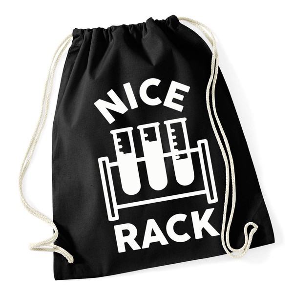 Hippowarehouse Nice rack Test Tubes Drawstring Cotton School Gym Bag