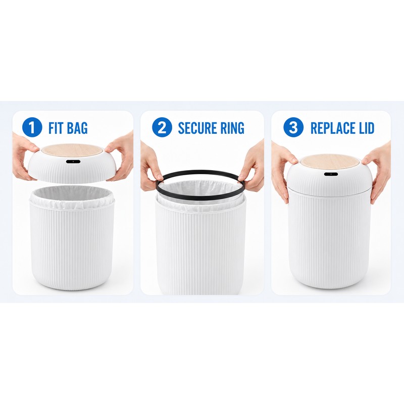 10L Automatic Motion Sensor Trash Can with Lid and Pressure