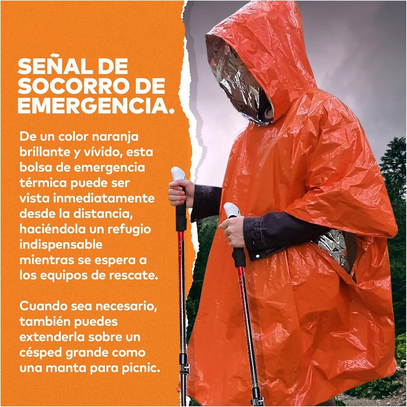 Outdoor Insulated Survival Kits-Emergency Blankets(5 Pack),1 Emergency Sleeping Bag,1 Emergency