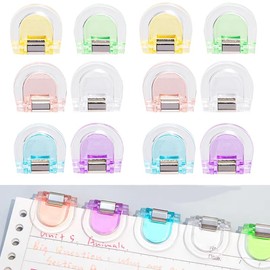 EsiFare Book Clip [12-Piece Set] Memo Clip Stylish Corner Clip File Storage Clip Document Organization Memo Pad Document Data Book Storage Organizer Paper Memory Reusable Stationery Student Supplies