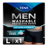 TENA Men's Washable Protective Boxers, Light Absorbency, XXXL, Black, 1