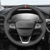 MEWANT DIY Black Faux Leather Steering Wheel Cover for Ford