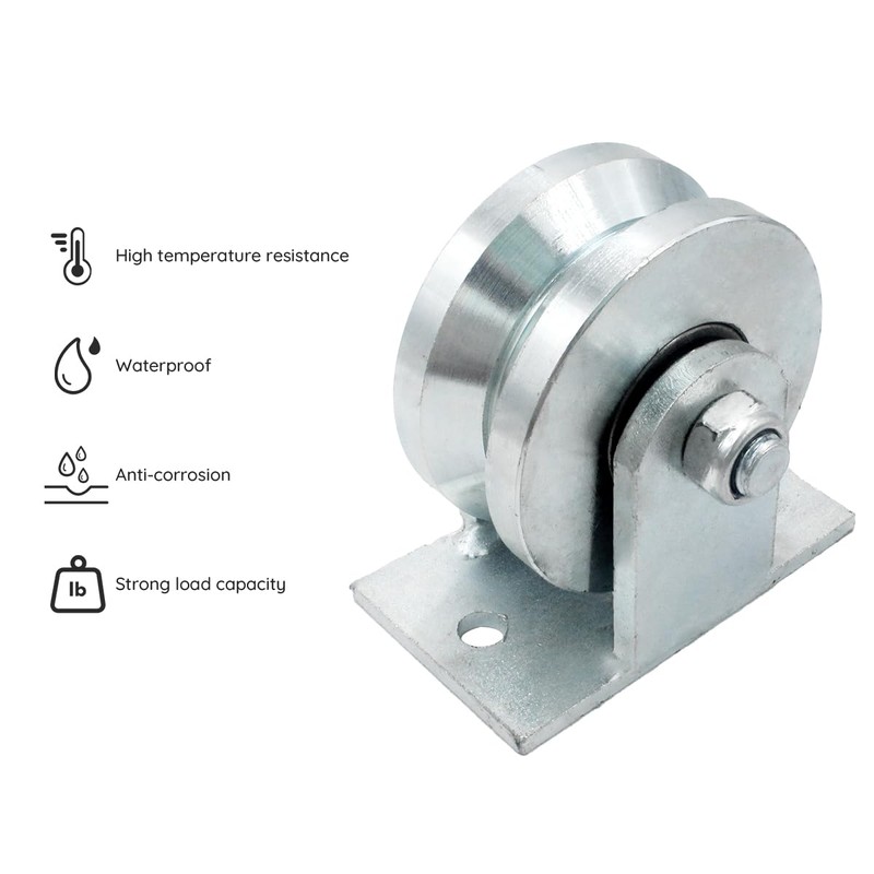 HIGSTAR 4” V Groove Slide Gate Wheel with Welded Bracket,Heavy