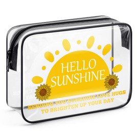 Inspirational Sunflower Gift for Women Girl Teens Makeup Bag Sunflower Lover Gift Cosmetic Bag Motivational Anniversary Birthday Gifts for Daughter Friends Sister Travel Zipper Toiletry Pouch