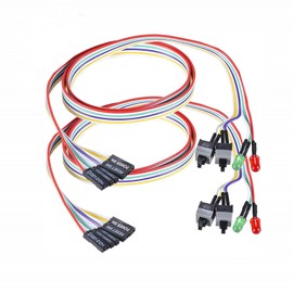 Siganorpy 2 Pack Desktop Computer Case Motherboard On/Off/Reset/HDD Switch Cord PC Power Button SW Cable ATX Case Front Bezel Wire with Red Green LED Indicator Light 2-Pin 27-inch