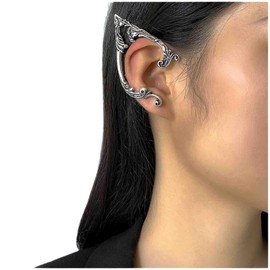 Cimenexe Gothic Elf Stud Earrings Retro Elf Fairy Earrings Elf Ear Crawbler Earrings Silver Elf Contour Earrings Exaggerated Earrings Cuff Cartilage Earrings Jewellery for Women Girls