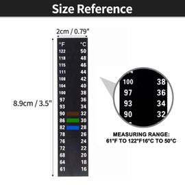 4Pcs Aquarium Strip,Fish Tank Temperature Gauge Stickers,Stick-on Temperature Monitor Strips,Betta Fish Tank Thermometer,Thermometer Stick on for Brewing Aquarium61-122℉(16-50°C)