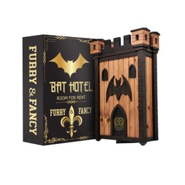 Furry & Fancy Bat Houses for Outdoors – Gothic Bathouse for Outdoors Hanging – Large 2-Chamber Bat Cave for Up to 80 Bats – Handmade Wooden Castle Bat House for Outside – Easy Installation