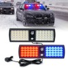 Xprite Red/Blue 2-in-1 Visor Strobe Lights Interior Windshield Emergency Warning