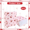 Fangleland 16pcs Cherry Party Favor Bags Pink Paper Gift Bags,