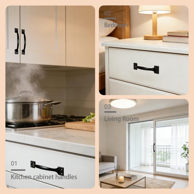 Cixuaiti 6PCS Cabinet Pull & Door Handle, Premium 5.6-Inch Kitchen