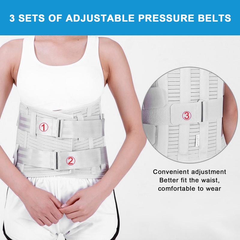 Steel Plate Compression Waist Training Belt Lower Back Brace Adjustable