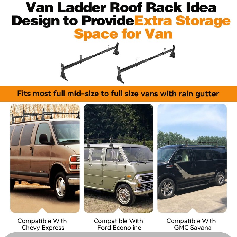Colinktool Universal Van Ladder Roof Racks, Adjustable Van Roof Ladder