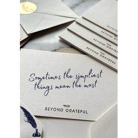 RUN2PRINT (36 Pack) Beyond Grateful Thank You Cards With Envelopes & Gift of 36 Foiled Stickers - Elegant Ivory Emboss Rose Gold Foil Pressed Blank Notes Wedding All Occasion Cards (Ivory)