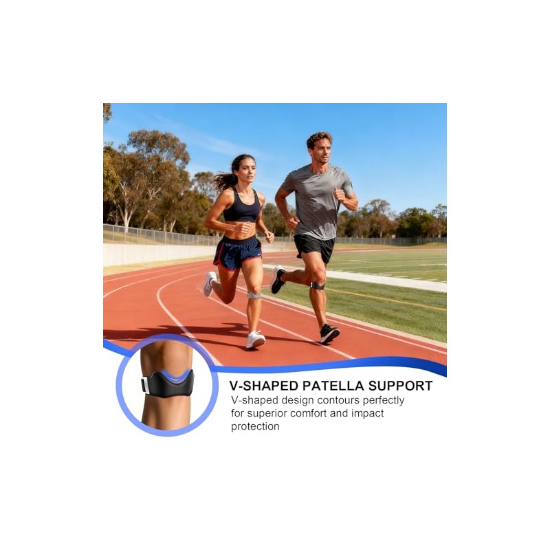 Silicone Patellar Tendon Support Strap, Adjustable Non-Slip Patella Band Stabilizer
