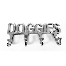 Doggies Dog Pet Lead Leash Holder Rack 4 Hooks Doggies Aluminium Wall Hook Hanger Chrome Colour