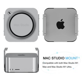 IFCASE Aluminum Under Desk Mount for Mac Studio M4 M3 M2 M1 Max, Ultra with Anti-Scratch Pad (Silver)
