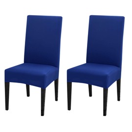 2 Pack Dining Chair Covers, Stretch Spandex Removable Washable Protector Chair Slipcovers for Dining Room Kitchen Hotel (Royal Blue)