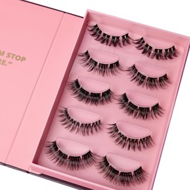 GirlGotLashes Drama Edition - Handmade Eyelash Extensions - Eyelash Extensions for Home - 5 Eyelash Pairs - Lashes with 5-7 Days Hold - Vegan