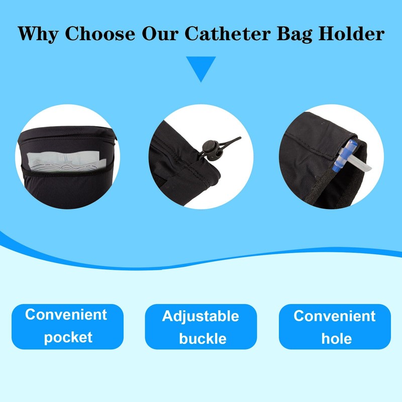 Catheter Leg Bag Holder, Fabric Catheter Covers Urine Leg Bag
