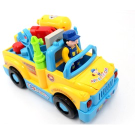 PowerTRC Fun Building Multifunctional Take Apart Toy Tool Truck with Electric Drill and Tools for Kids