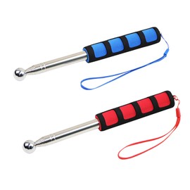 GegXcn 2 Pack Telescopic Flag Pole, Retractable Handheld Pole, for Tour Guides, Camping, Travel, Teaching, Portable Collapsible Flagpole with Anti-Slip Grip (Red/Blue)