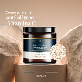 Crema Aclarante Facial 60ml. Vitamina C, Colageno Hidrolizado y Filtros Solares - COLLAGENIC Skin care Antioxidante y Unifica el Tono, para rostro y cuello