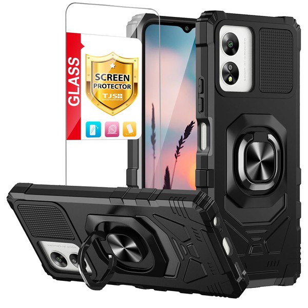 TJS Compatible Boost Celero5G SC Case, Tempered Glass Screen Protector,