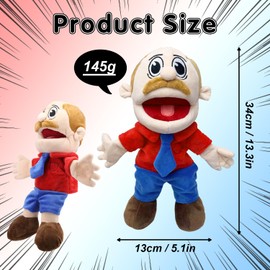 Jeffy Hand Puppets for Kid Jeffy's Classmates JR Hand Puppet Toys to Role Play Cute Cartoon Puppets for Adults Kids Interactive Performance Storytelling(Dad）