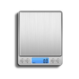 SZSL Digital Ruler 0.1 g-3000g Precision Kitchen Ruler, Cooking Ruler, Compact, Measurable, Tare Pull, Multi-Purpose, Ultra Small (Silver)