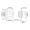 Leviton 8450 3-POLE, 4-WIRE GROUNDING POWER OUTLET FLUSH MOUNT 3 Phase 50A-250V