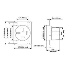 Leviton 8450 3-POLE, 4-WIRE GROUNDING POWER OUTLET FLUSH MOUNT 3 Phase 50A-250V