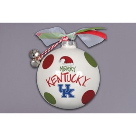 Magnolia Lane Kentucky Santa Hat Ornament with Ribbon, 3.5-inch Diameter, Bells and Gift Box, Home, Home Décor
