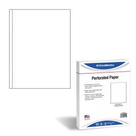 PrintWorks Professional 3 1/4" Perforated Paper, 500 Sheets, 20 lb, White (04...