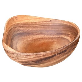 PACIFIC MERCHANTS Acaciaware Rustic Bowl, 10" L x 8" W x 5" H, Sustainable, Eco-Friendly, Hand Made, Hand Crafted, Serving Bowl