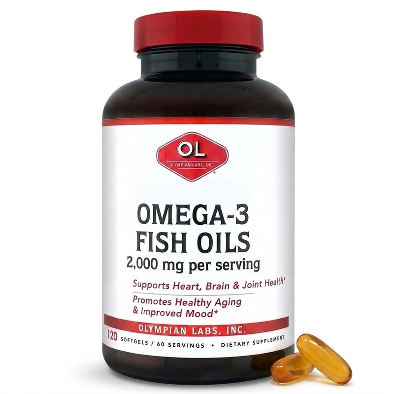 Olympian Labs Omega-3 Fish Oils, 2000mg per serving60 servings (Packaging