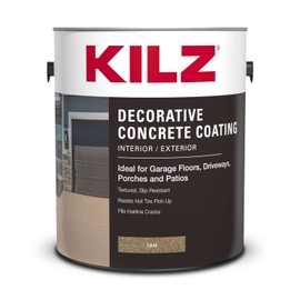 KILZ Decorative Concrete Coating, Interior/Exterior, Slip Resistant, Tan, 1 Gallon