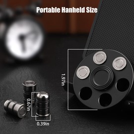 Metal Fidget Spinner Toy for Adults Kids, Cool Alloy Fidget Hand Finger Spinner Cube Toy, Sensory Fidget Gyro Spinning Desk Toys Gifts for Party Favors(Black)