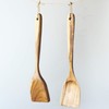 FJNATINH Large Wooden Wok Spatula, 13 Inch Natural Teak Long