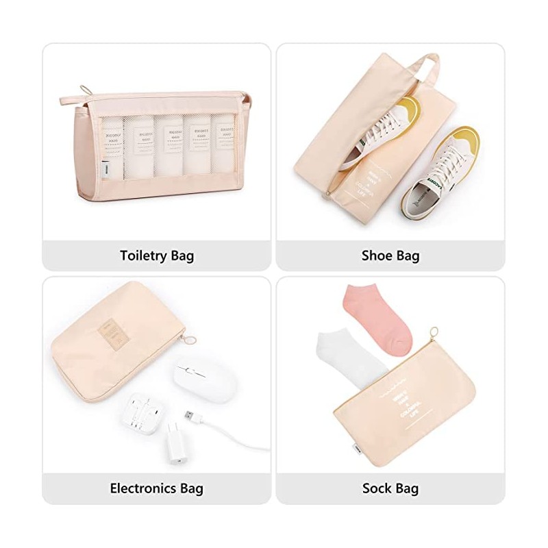 Packing Cubes, 9 Set Packing Cubes with Shoe Bag &