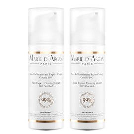 Dúo Cuidado Crema Facial Reafirmante | 100% Natural Orgánico Vegano Antiedad | Hidratante Alisa Repara Flacidez Con Macadamia Rosa Damascena Y Aceite De Argán | Marie d’Argan